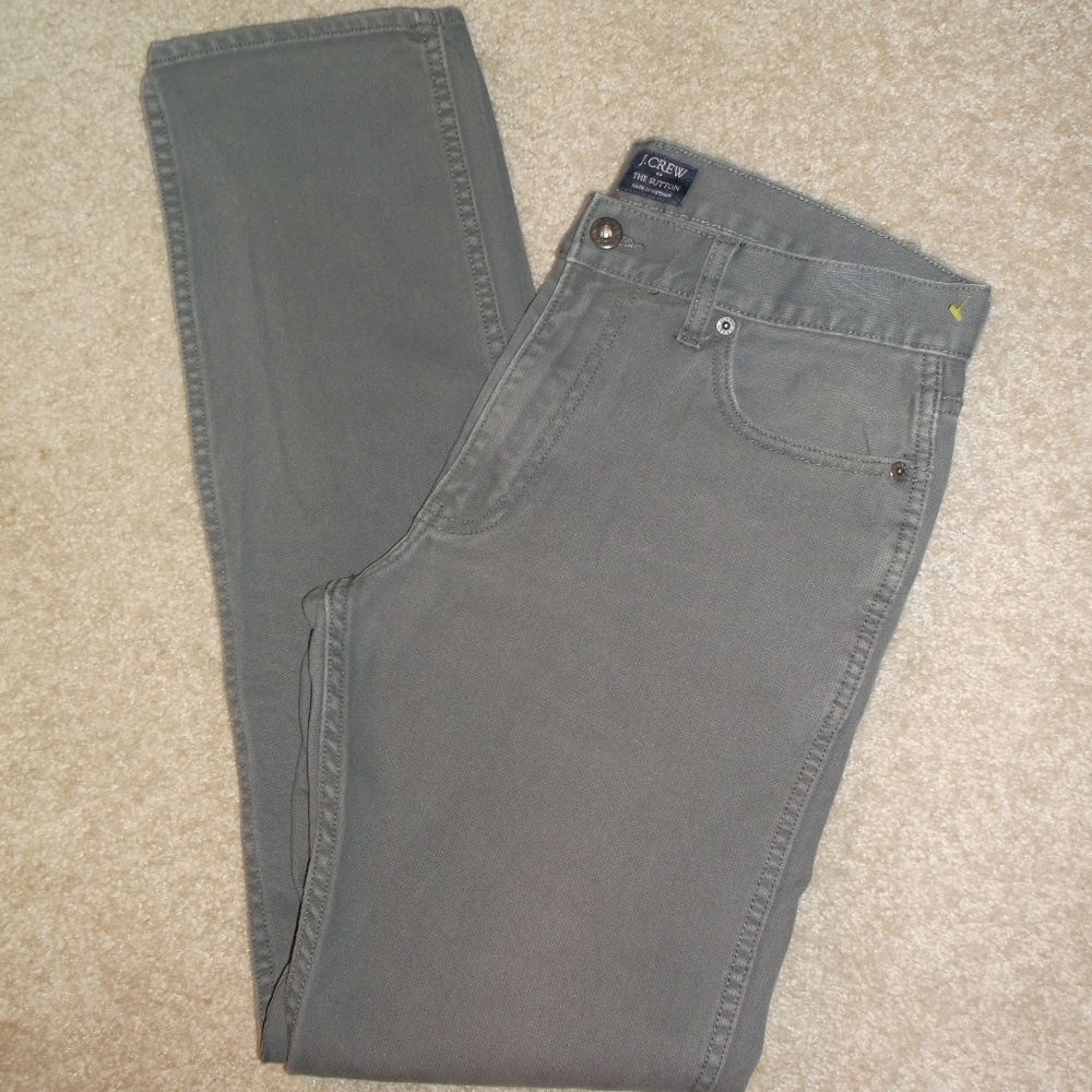 J CREW Cotton Canvas skinny Gray